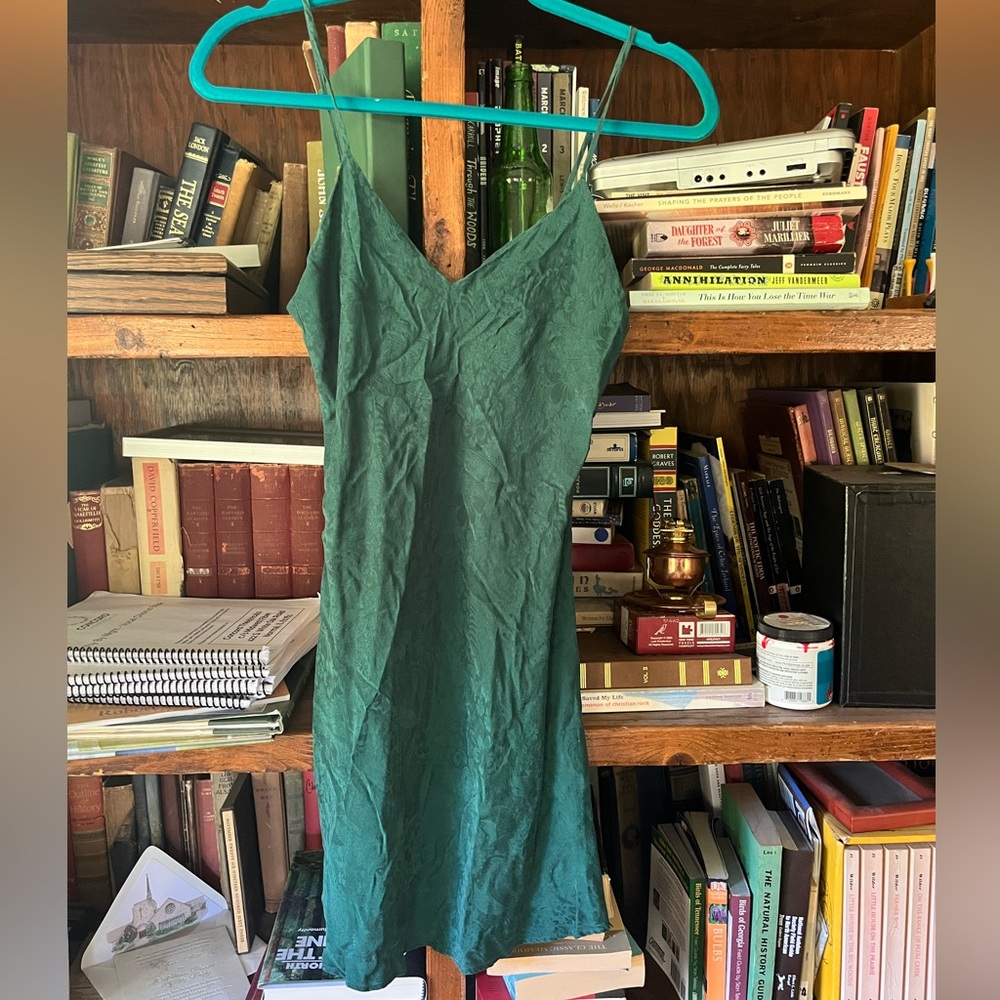 Vintage Green Silk Slip Dress
